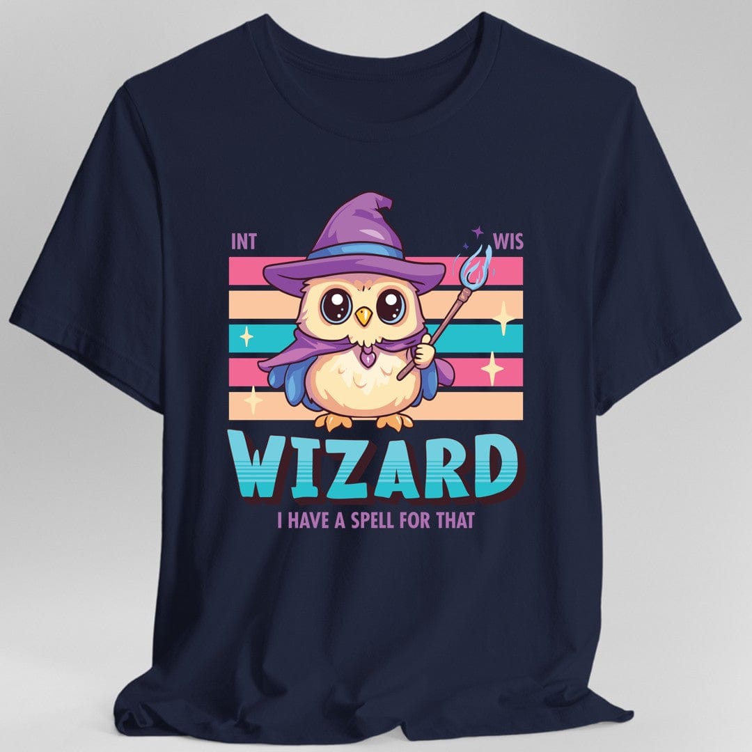 Printify T-Shirt Navy / S DnD Wizard Shirt - D&D Kawaii Class T-shirt