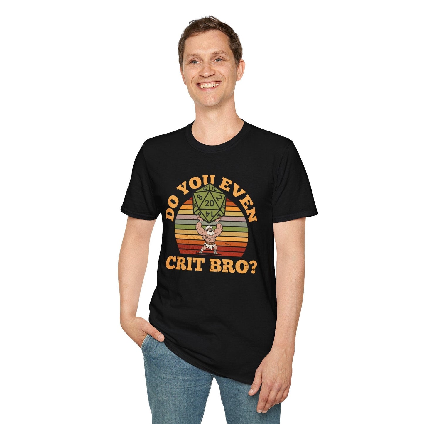 Printify T-Shirt Do You Even Crit Bro D&D T-Shirt