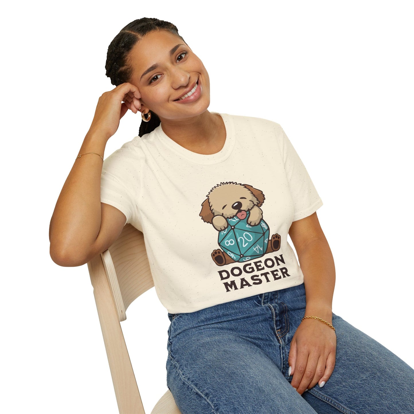 Printify T-Shirt Dogeon Master Dog D&D T-Shirt