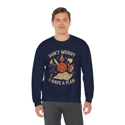 Printify Sweatshirt Don't Worry I have a Plan D&D Sweatshirt