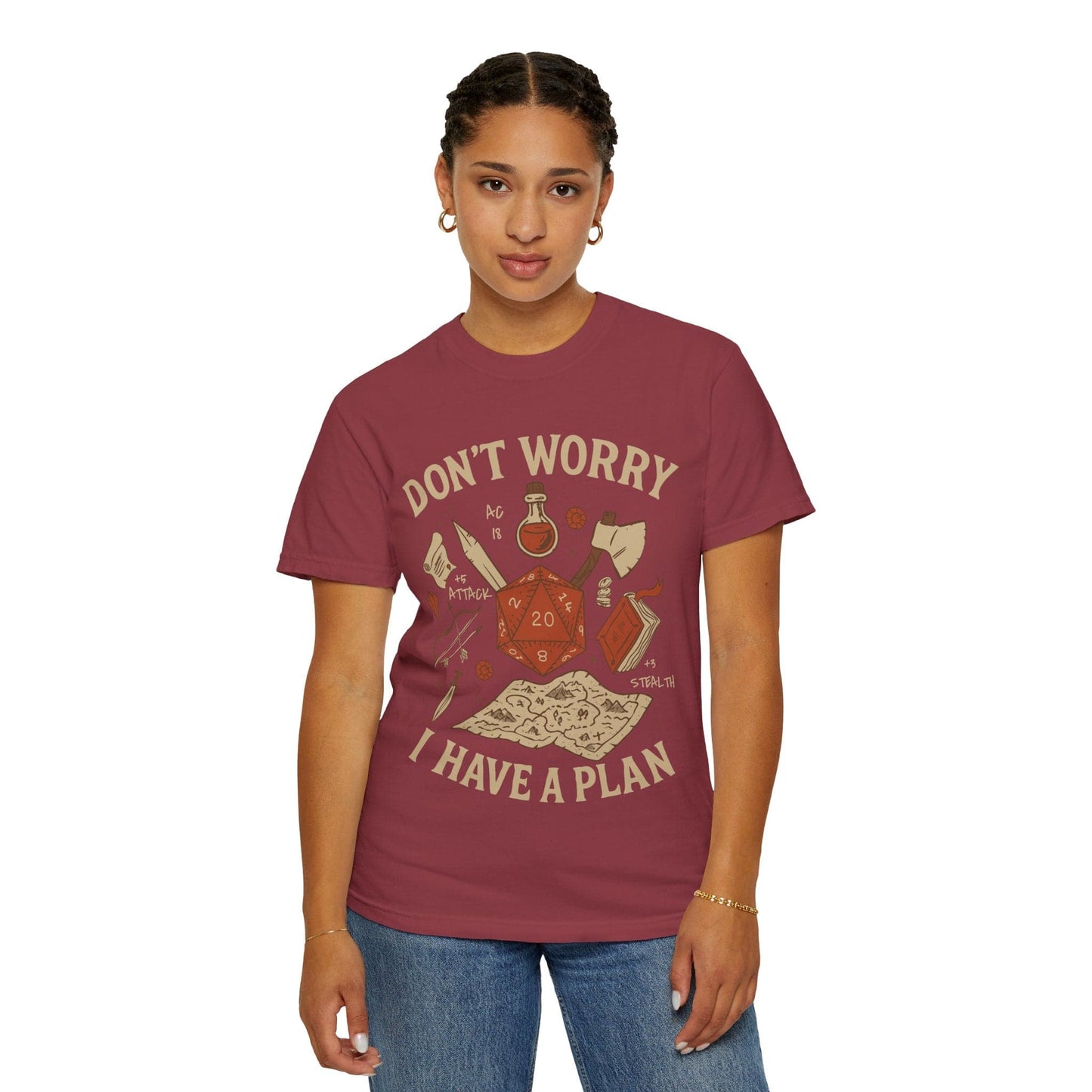 Printify T-Shirt Don't Worry I have a Plan D&D T-Shirt - Comfort Colors