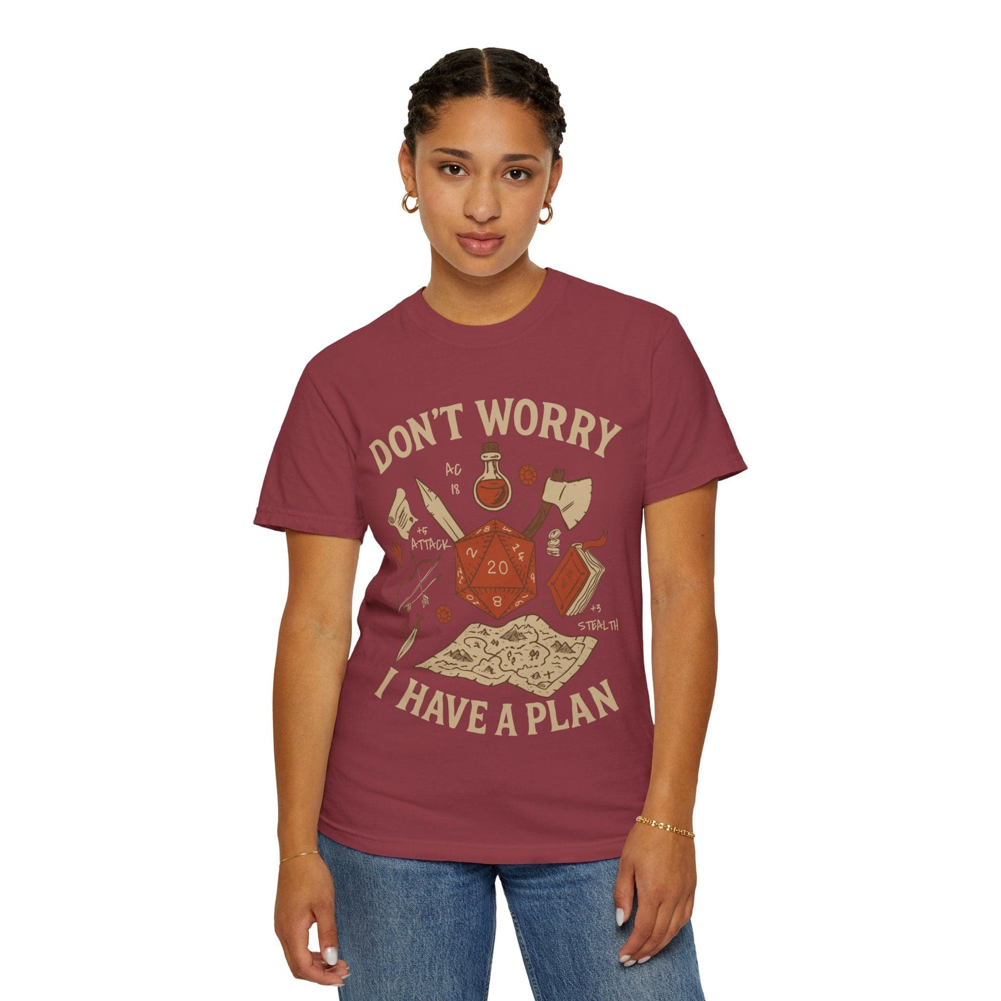 Printify T-Shirt Don't Worry I have a Plan D&D T-Shirt - Comfort Colors