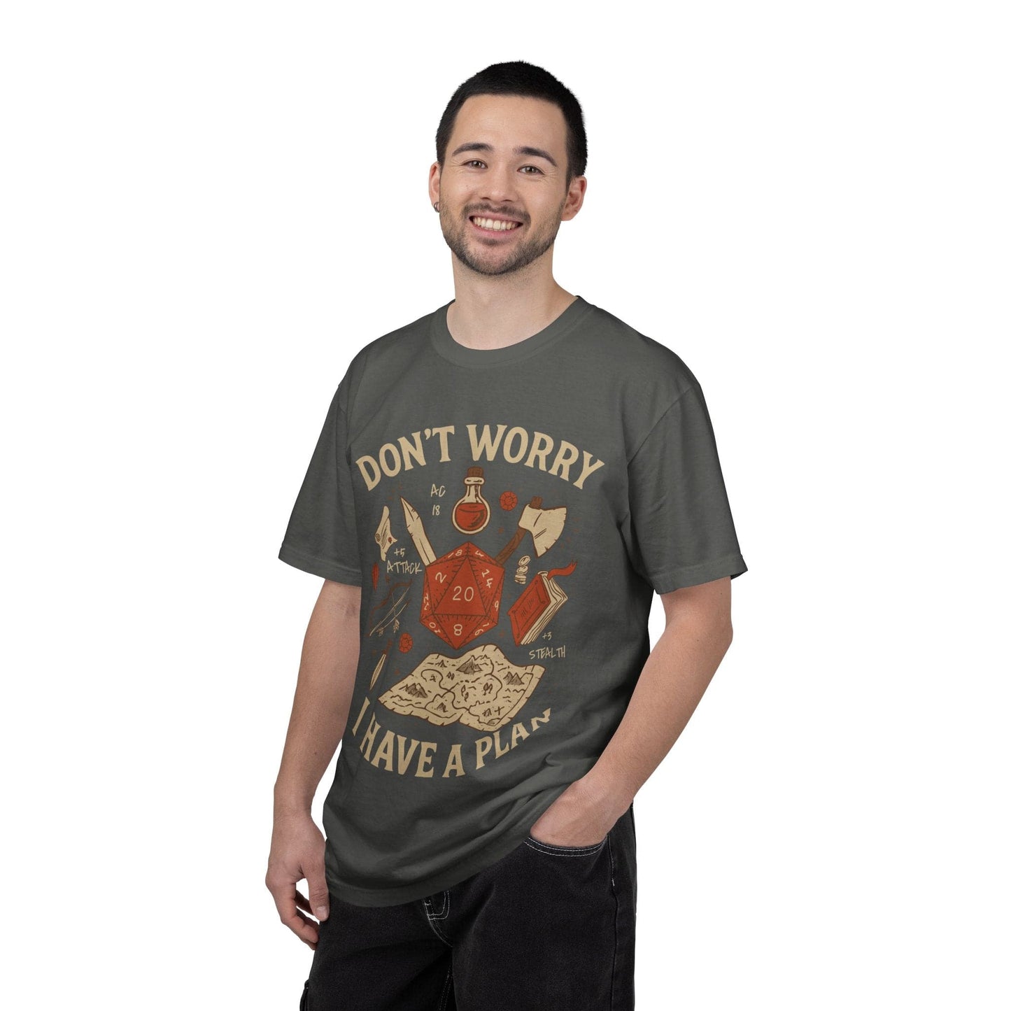 Printify T-Shirt Don't Worry I have a Plan D&D T-Shirt - Comfort Colors