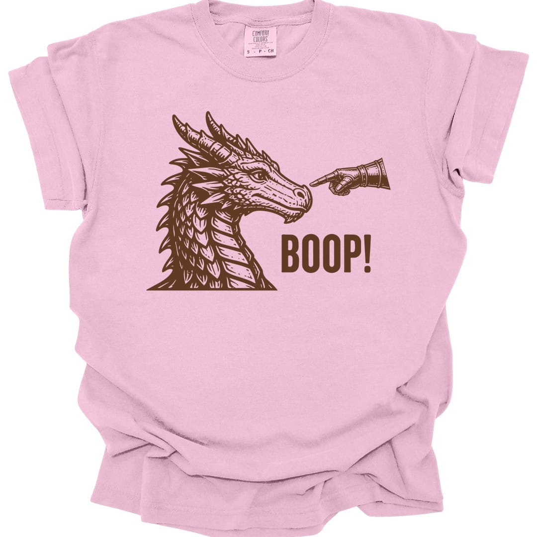 The same Dragon Boop design, on a blossom t-shirt.