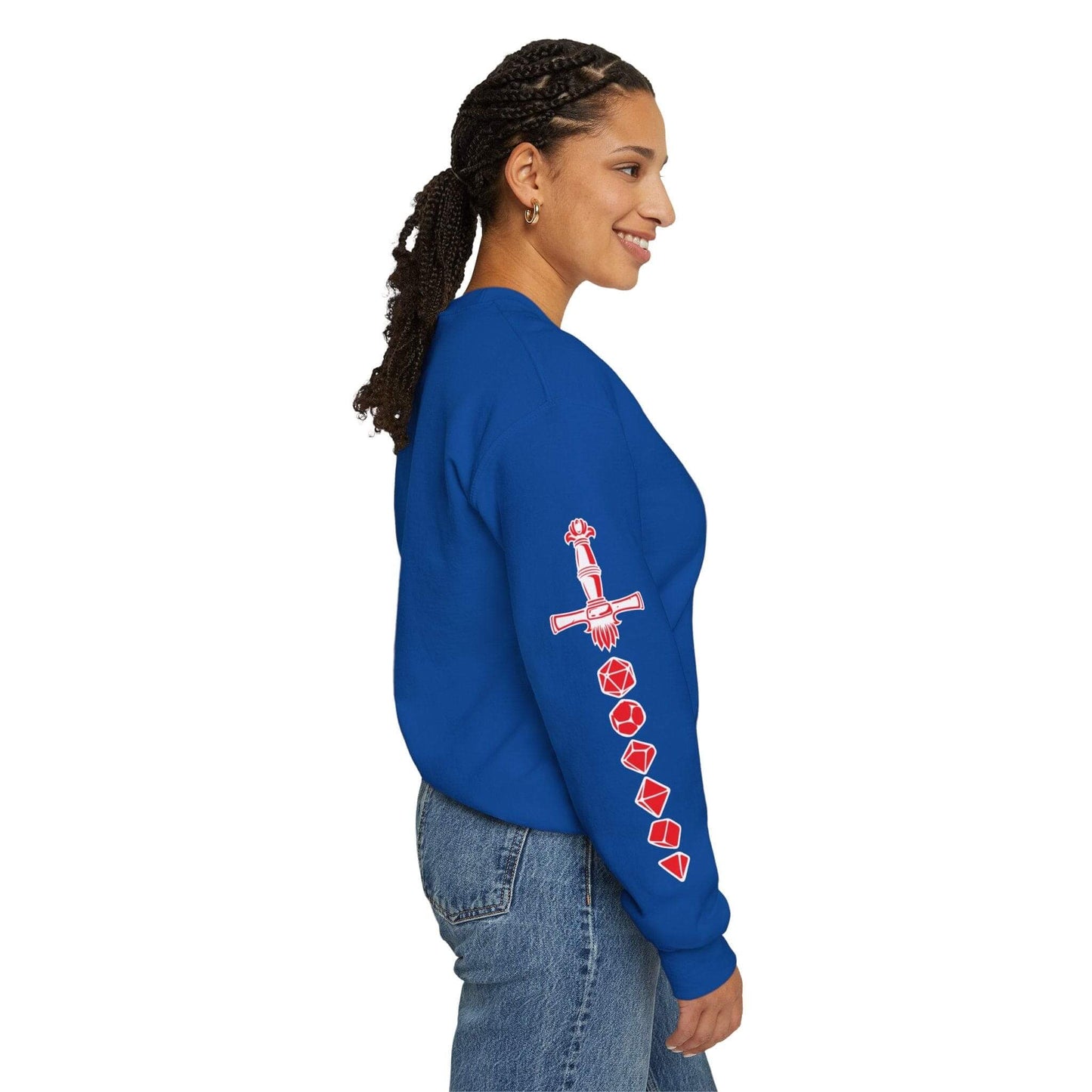 Printify Sweatshirt Dragon & Dice Sword D&D Sweatshirt