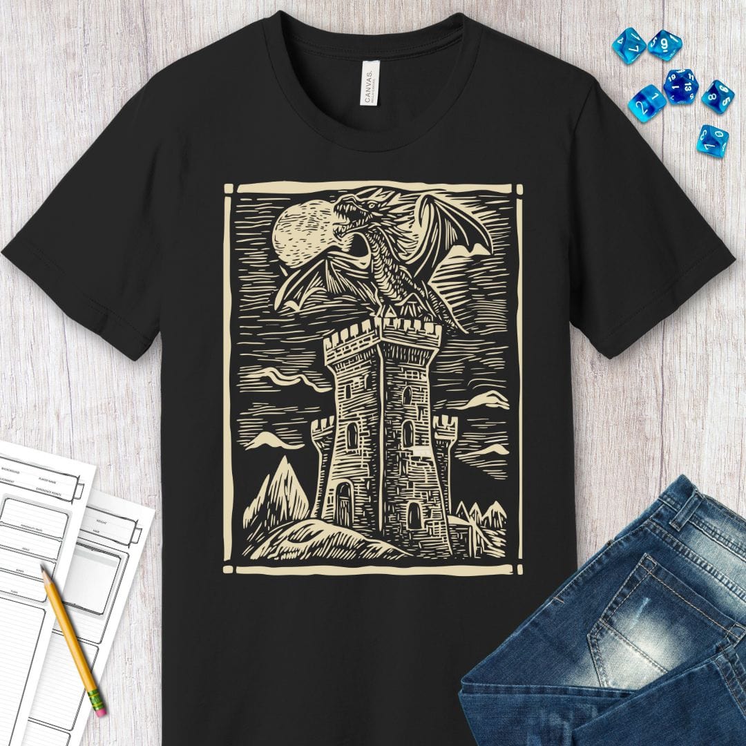 Printify T-Shirt Dragon Shirt - Vintage Medieval Art
