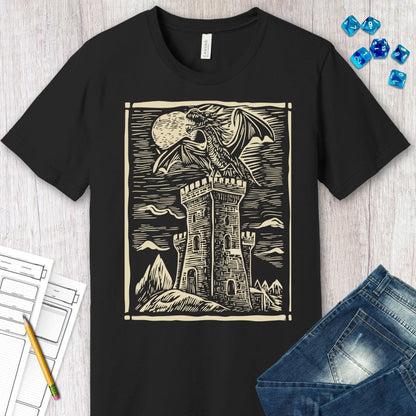 Printify T-Shirt Dragon Shirt - Vintage Medieval Art