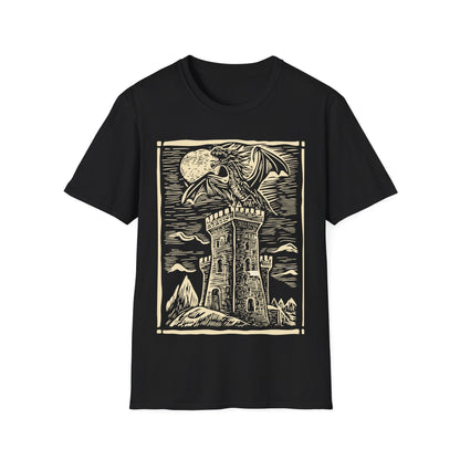 Printify T-Shirt Black / S Dragon Shirt - Vintage Medieval Art