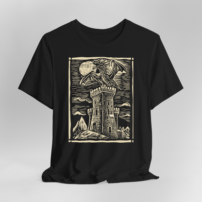 Printify T-Shirt Black / S Dragon Shirt - Vintage Medieval Art