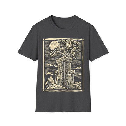 Printify T-Shirt Dark Heather / S Dragon Shirt - Vintage Medieval Art