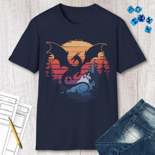 Printify T-Shirt Dragon T-shirt - Fantasy Landscape