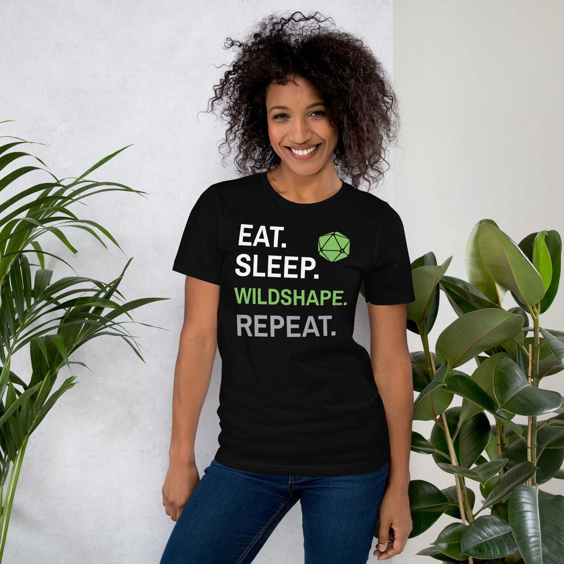 Printify T-Shirt Druid Class T-Shirt – 'Eat, Sleep, Wildshape, Repeat'