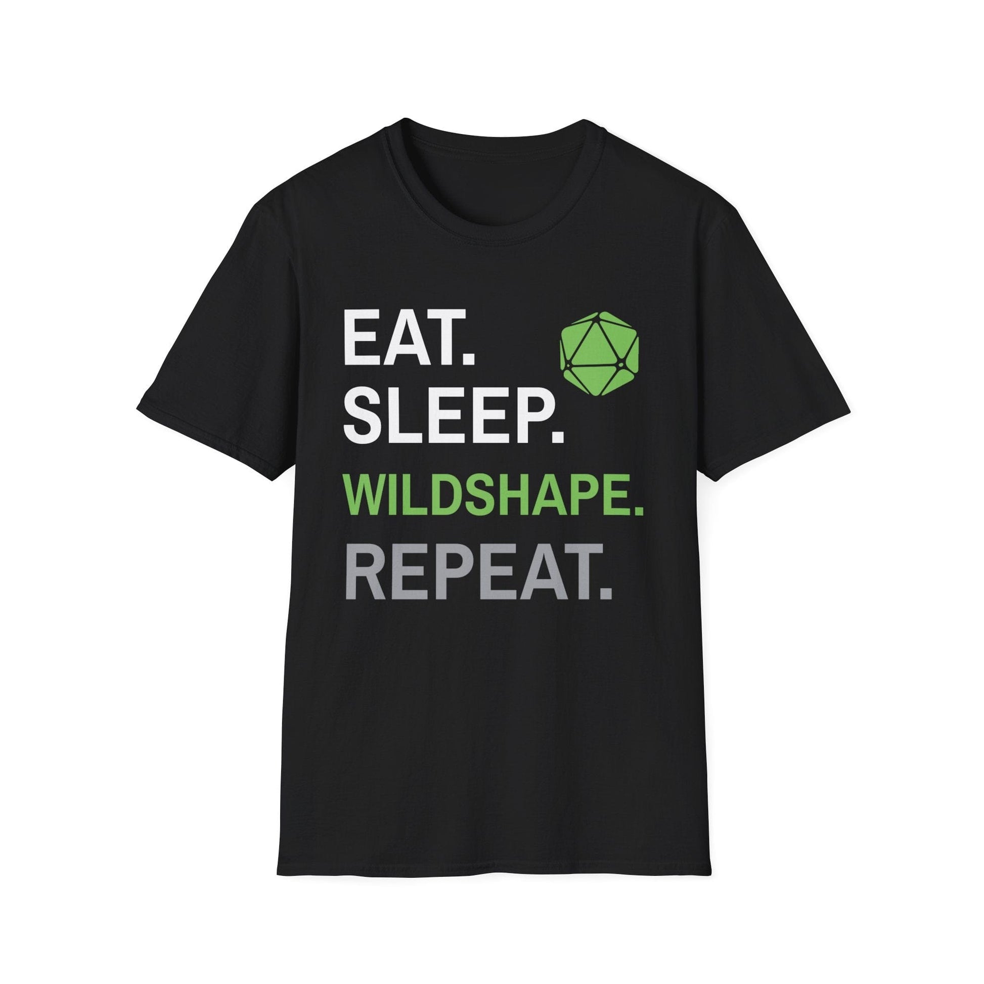 Printify T-Shirt Black / S Druid Class T-Shirt – 'Eat, Sleep, Wildshape, Repeat'