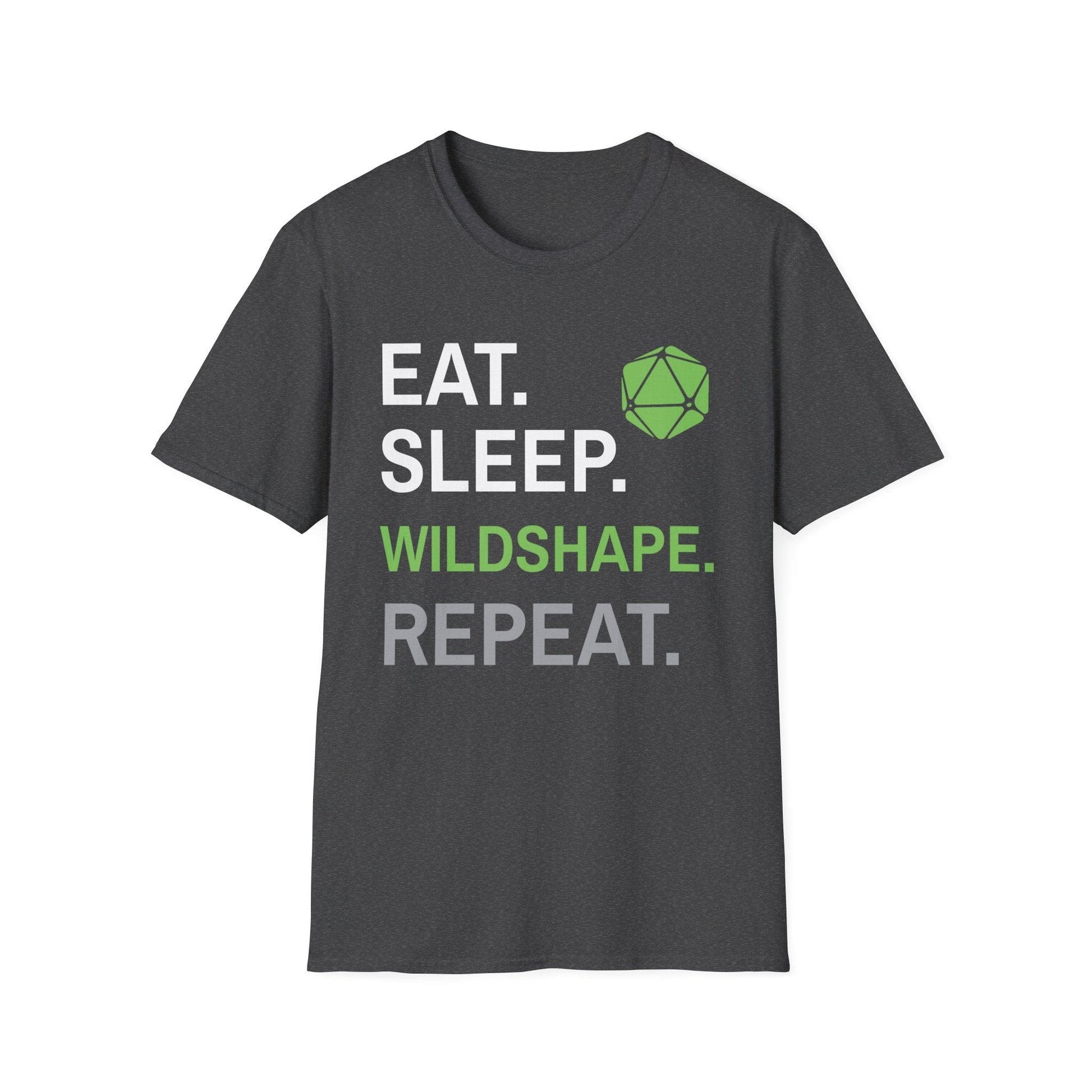 Printify T-Shirt Dark Heather / S Druid Class T-Shirt – 'Eat, Sleep, Wildshape, Repeat'