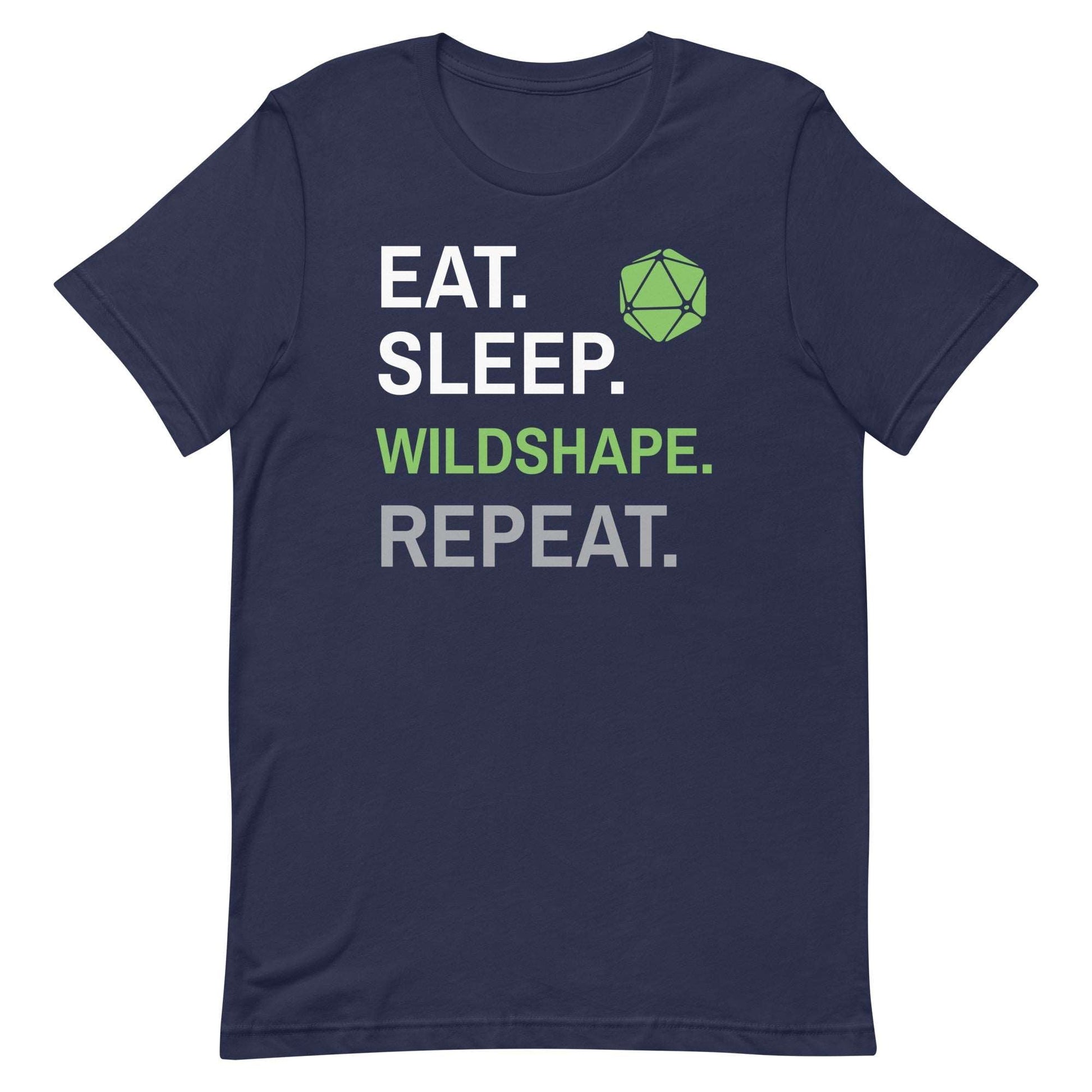 Printify T-Shirt Navy / S Druid Class T-Shirt – 'Eat, Sleep, Wildshape, Repeat'