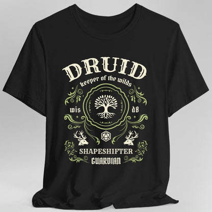 Printify T-Shirt Black / S Druid Class Vintage Label T-Shirt