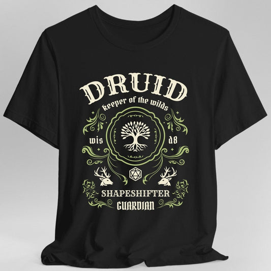 Printify T-Shirt Black / S Druid Class Vintage Label T-Shirt
