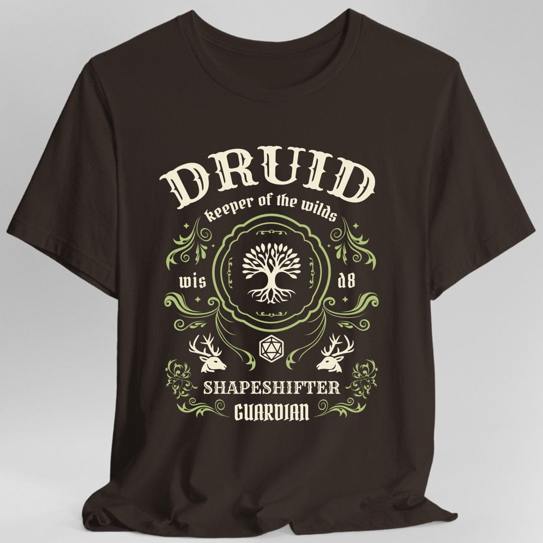 Printify T-Shirt Dark Chocolate / S Druid Class Vintage Label T-Shirt
