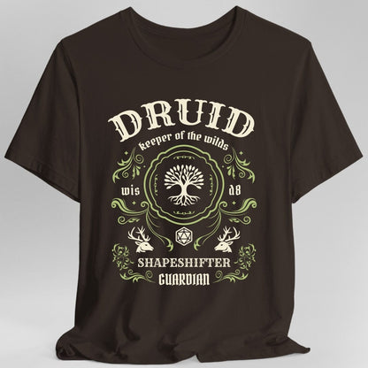 Printify T-Shirt Dark Chocolate / S Druid Class Vintage Label T-Shirt