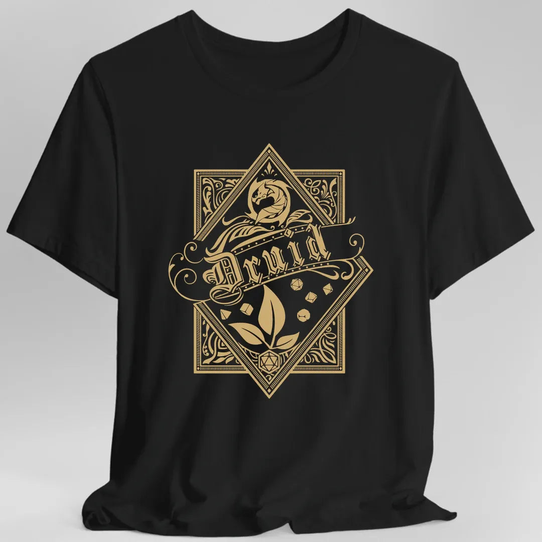 Printify T-Shirt Black / S Druid D&D Class Emblem T-shirt