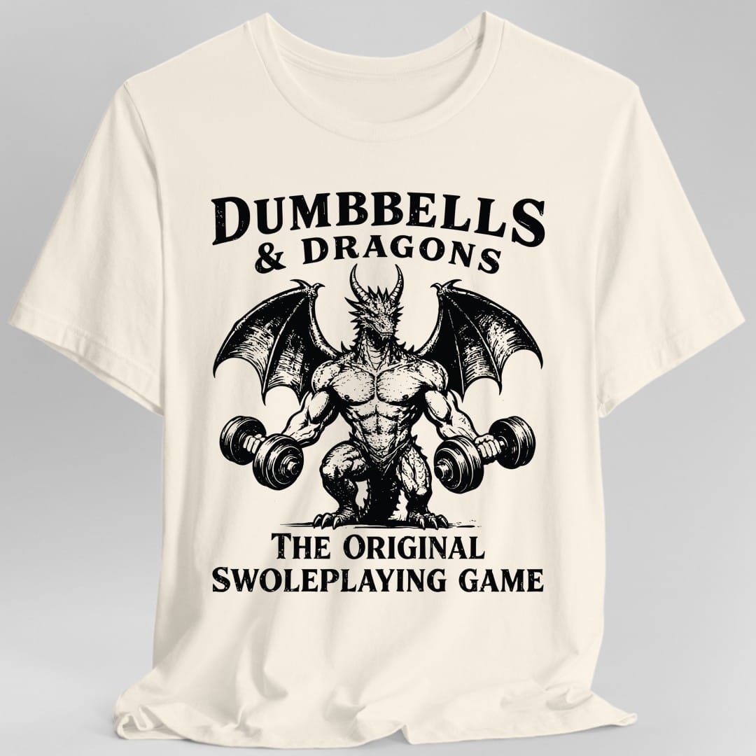 Printify T-Shirt Natural / S Dumbbells and Dragons T-Shirt