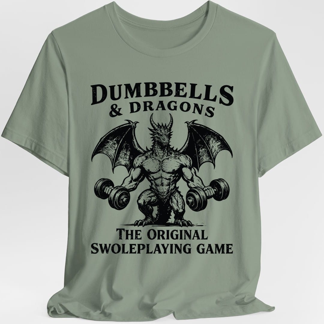 Printify T-Shirt Sage / S Dumbbells and Dragons T-Shirt