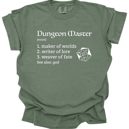 Printify T-Shirt Moss / S Dungeon Master Definition D&D T-Shirt - Comfort Colors