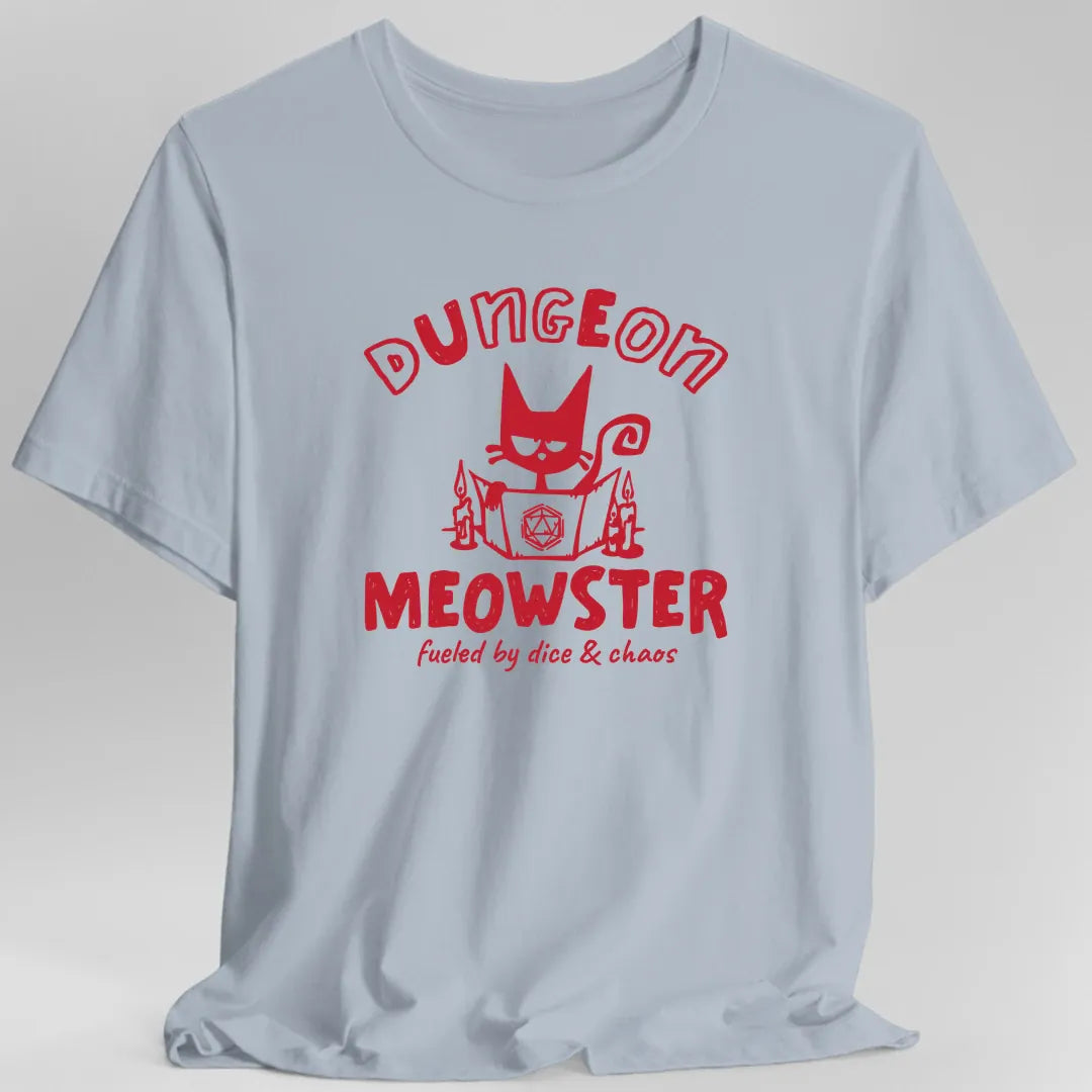 Printify T-Shirt Light Blue / S Dungeon Meowster Cat D&D T-Shirt