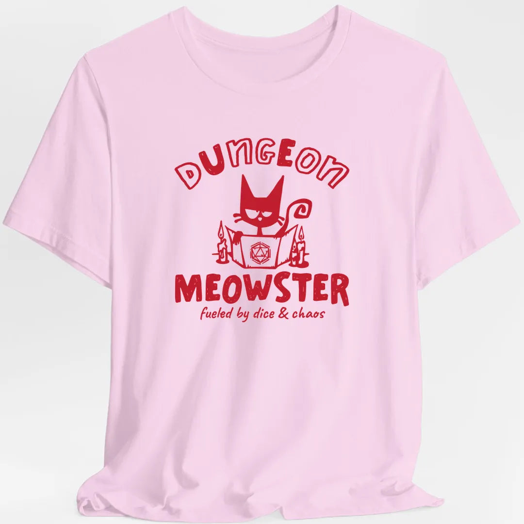 Printify T-Shirt Light Pink / S Dungeon Meowster Cat D&D T-Shirt