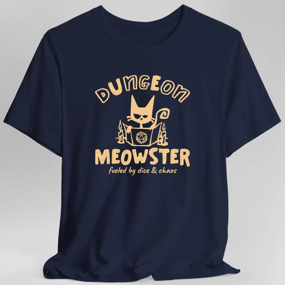 Printify T-Shirt Navy / S Dungeon Meowster Cat D&D T-Shirt