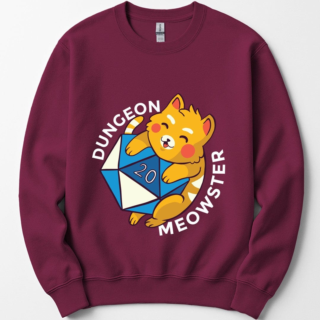 Printify Sweatshirt Maroon / S Dungeon Meowster DM Sweatshirt