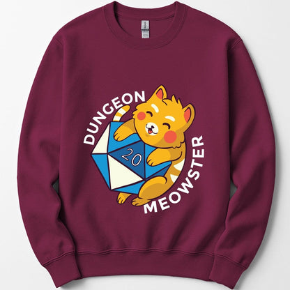 Printify Sweatshirt Maroon / S Dungeon Meowster DM Sweatshirt
