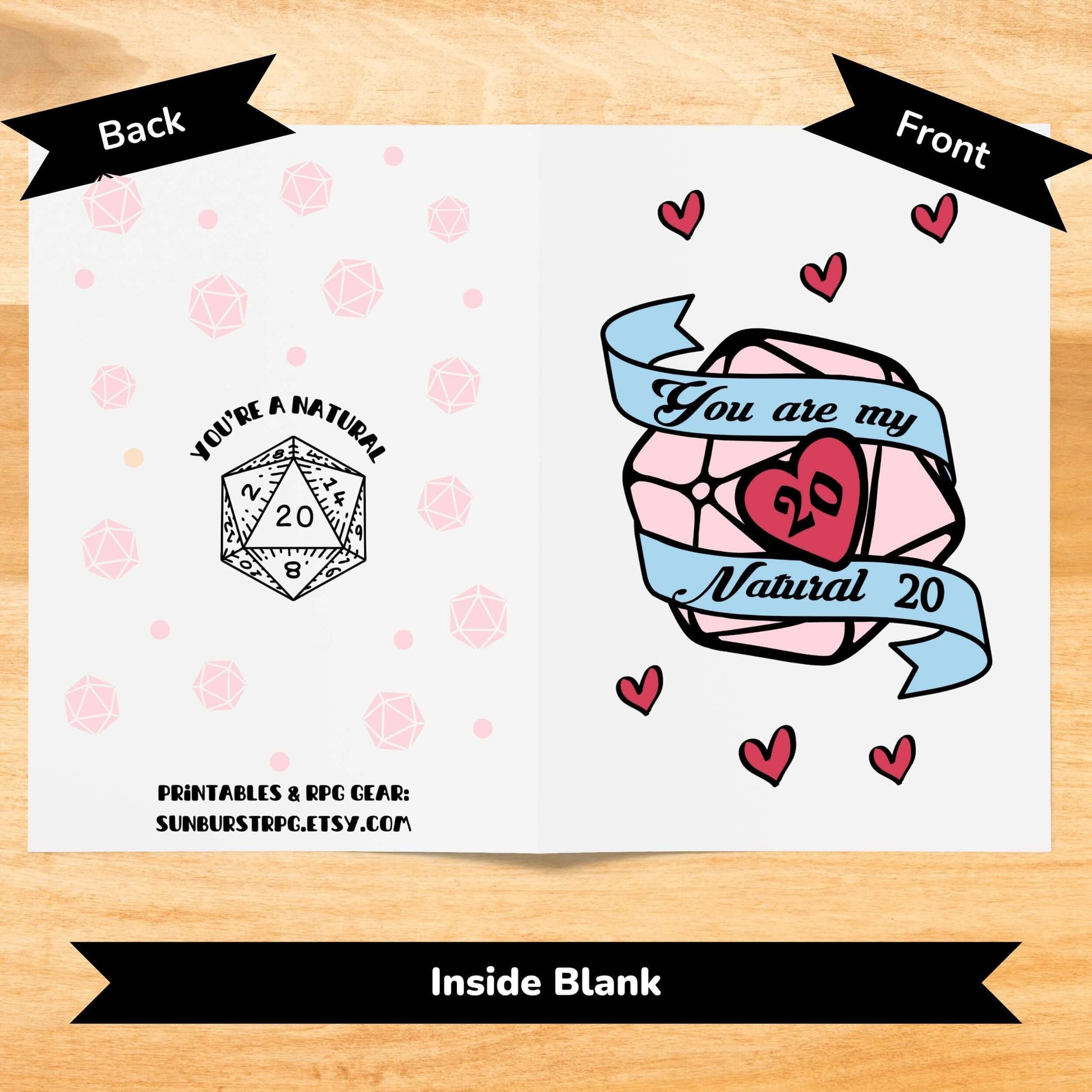 Sunburst RPG Digital Dungeons and Dragons Valentines Card