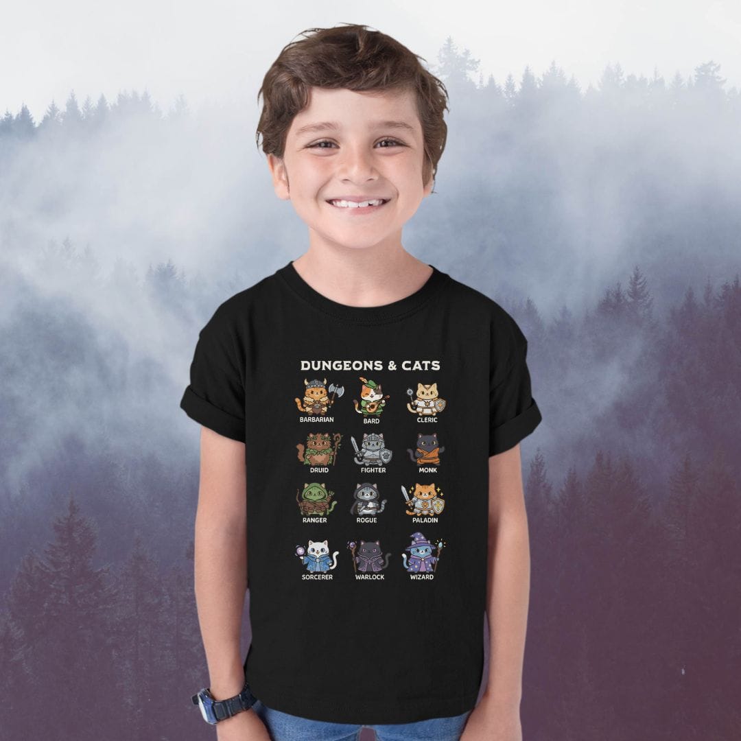 Printify Kids clothes Dungeons & Cats Kids T-shirt