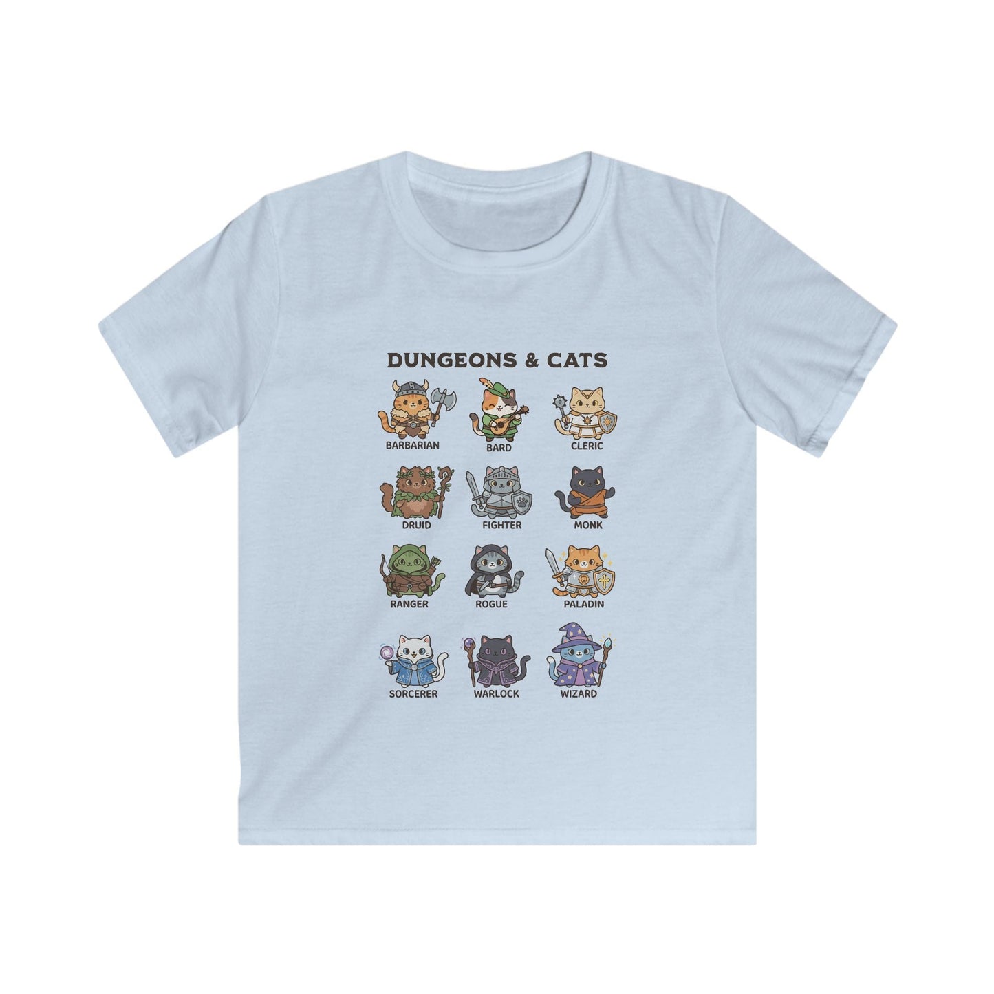 Printify Kids clothes Light Blue / XS Dungeons & Cats Kids T-shirt