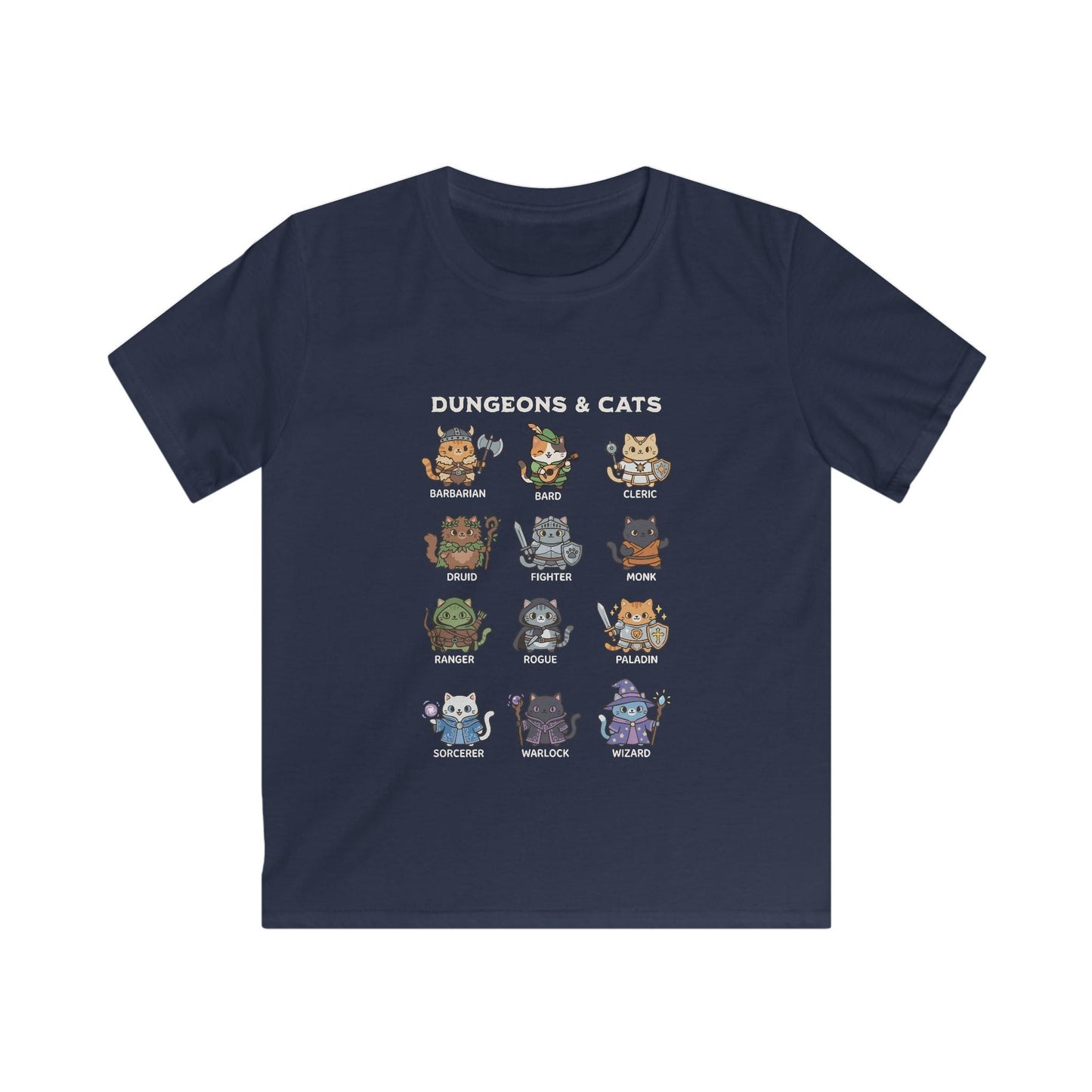 Printify Kids clothes Navy / XS Dungeons & Cats Kids T-shirt
