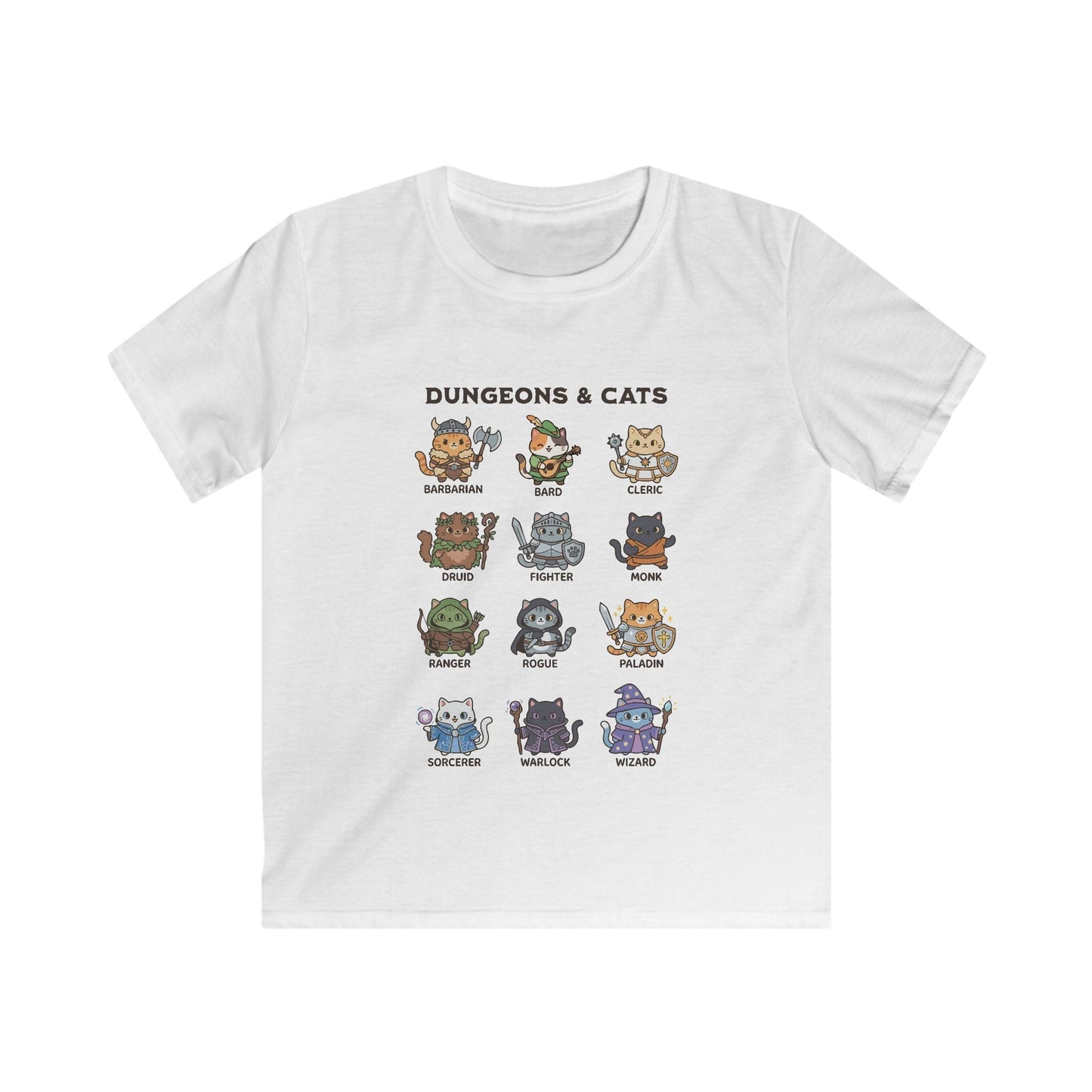 Printify Kids clothes White / XS Dungeons & Cats Kids T-shirt