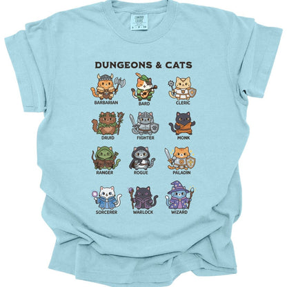 Printify T-Shirt Chambray / S Dungeons & Cats T-shirt - Comfort Colors