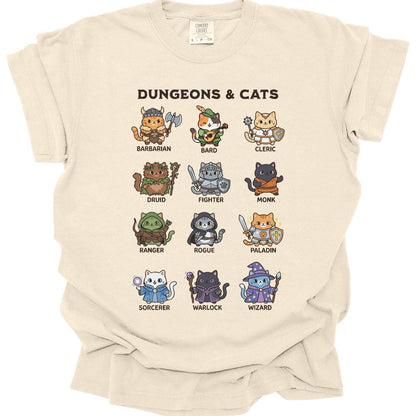 Printify T-Shirt Ivory / S Dungeons & Cats T-shirt - Comfort Colors