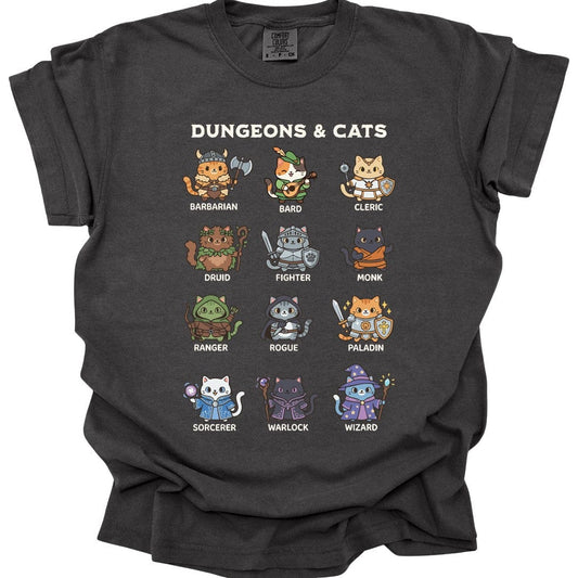 Printify T-Shirt Pepper / S Dungeons & Cats T-shirt - Comfort Colors