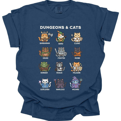 Printify T-Shirt True Navy / S Dungeons & Cats T-shirt - Comfort Colors