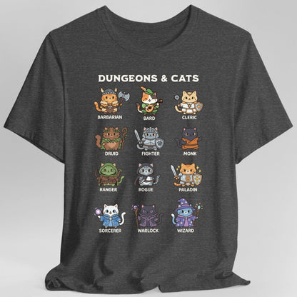Printify T-Shirt Dark Heather / S Dungeons & Cats T-shirt