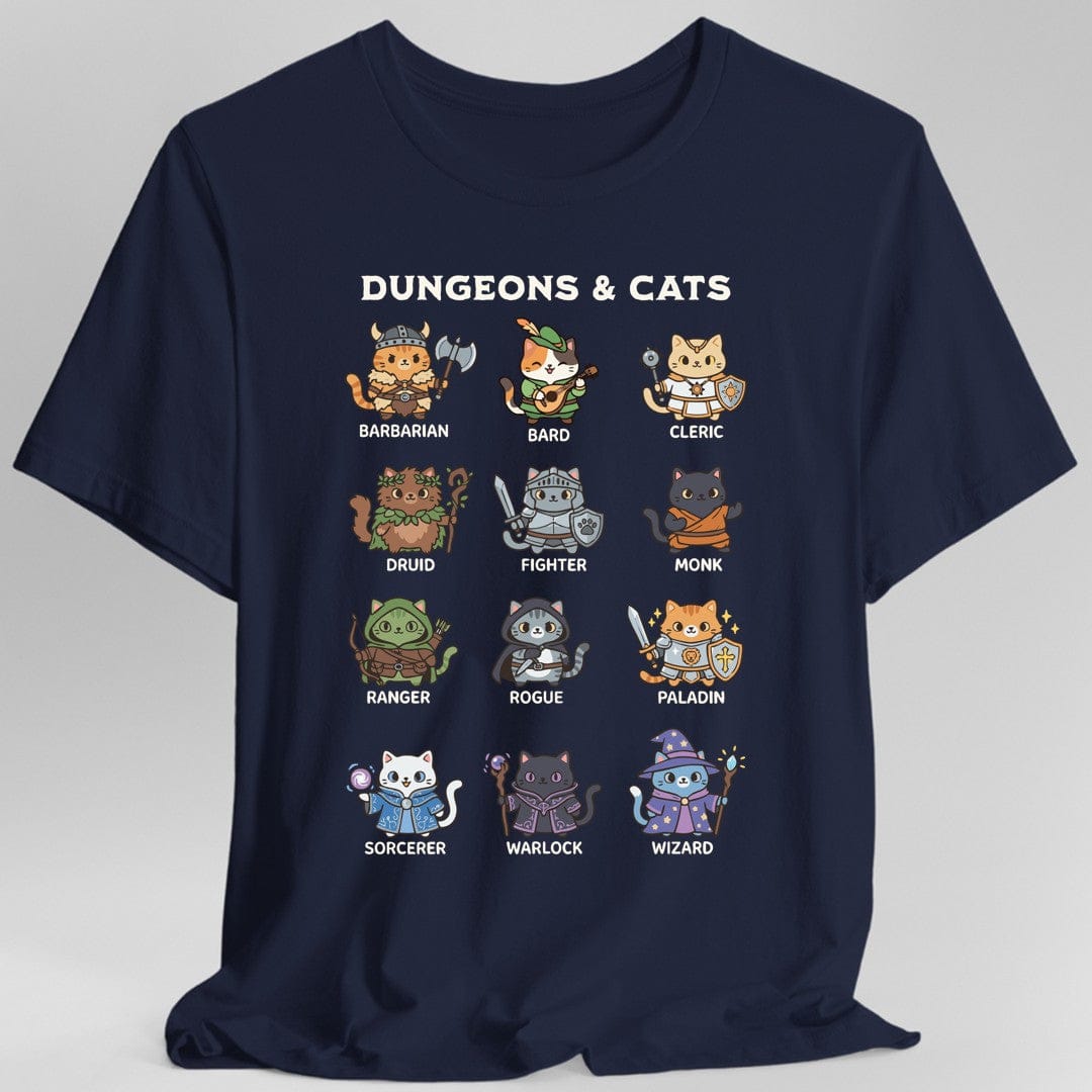 Printify T-Shirt Navy / S Dungeons & Cats T-shirt