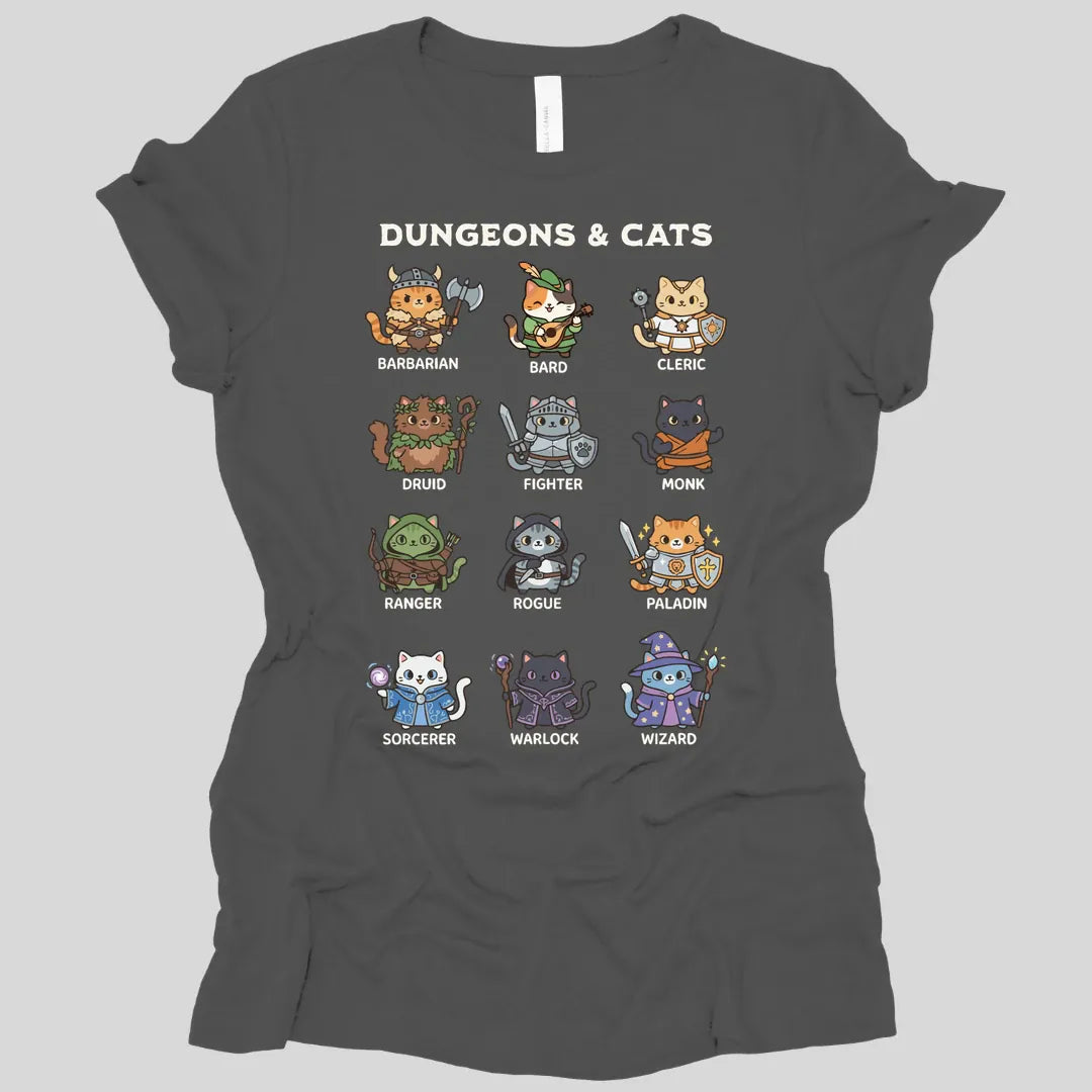 Printify T-Shirt Asphalt / S Dungeons & Cats Women's T-shirt