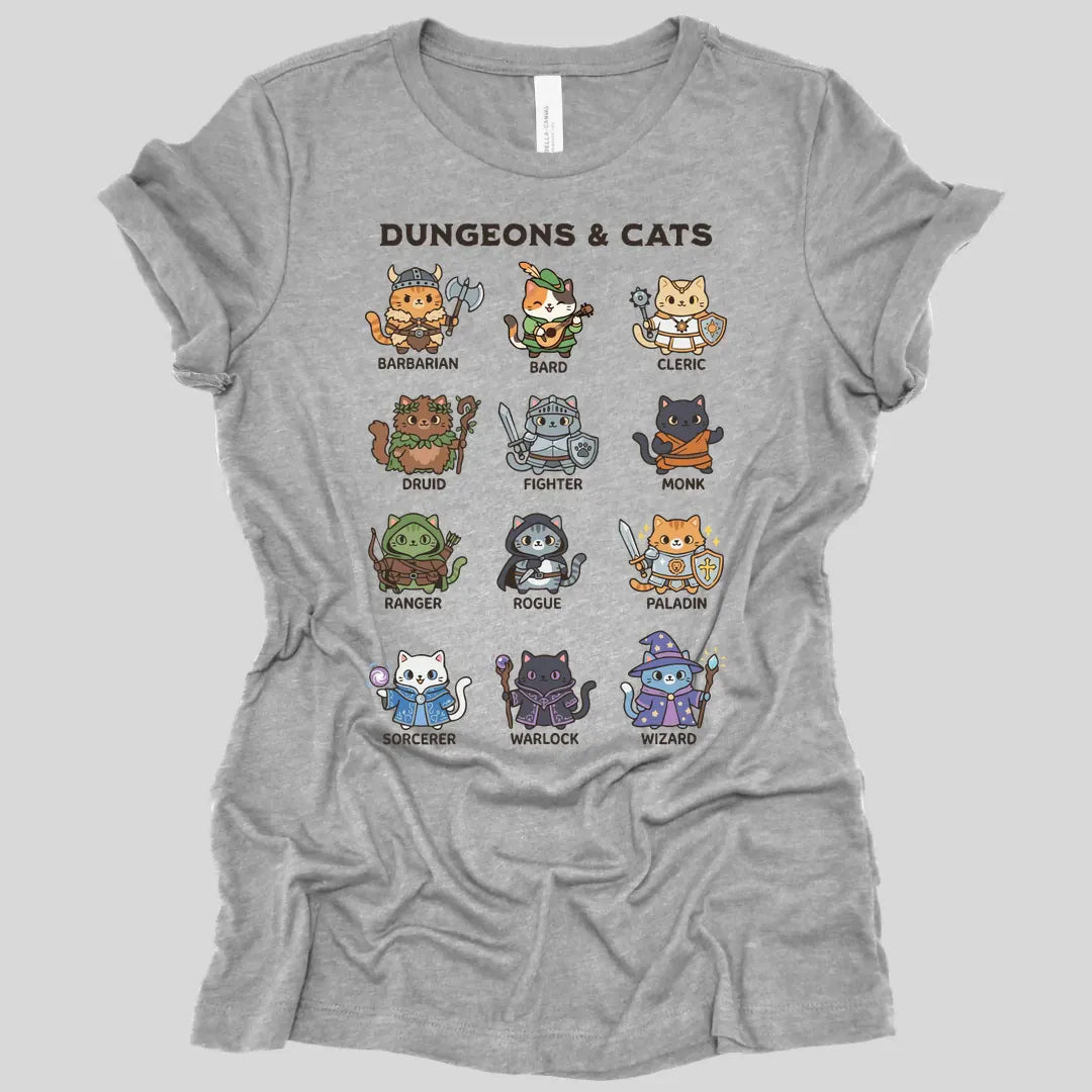 Printify T-Shirt Athletic Heather / S Dungeons & Cats Women's T-shirt