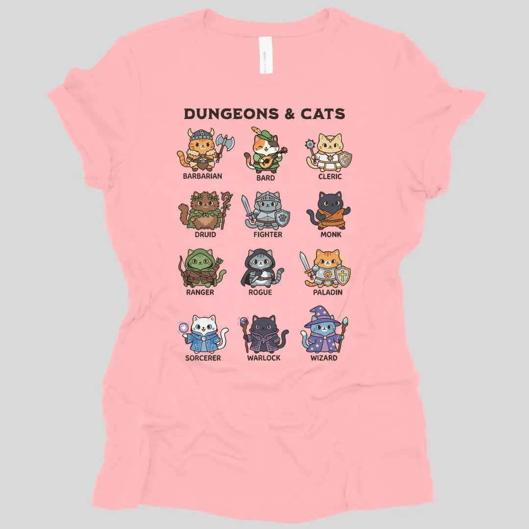 Printify T-Shirt Pink / S Dungeons & Cats Women's T-shirt