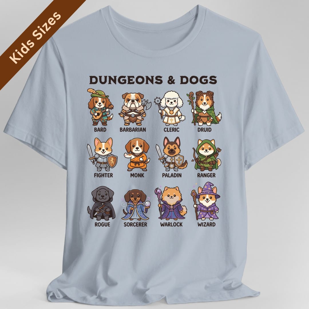 Printify Kids clothes Light Blue / XS Dungeons & Dogs Kids T-Shirt
