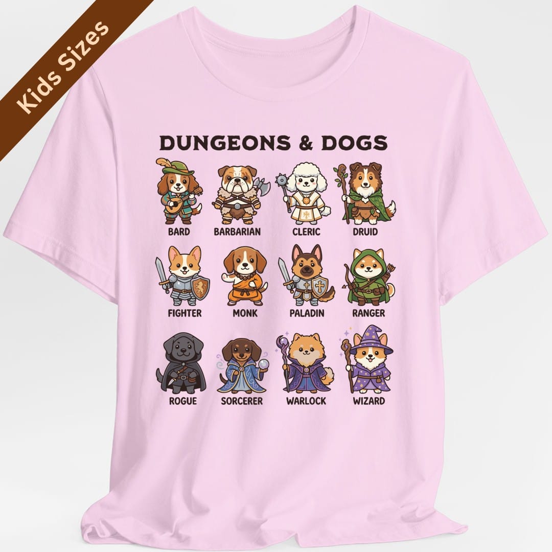 Printify Kids clothes Light Pink / XS Dungeons & Dogs Kids T-Shirt
