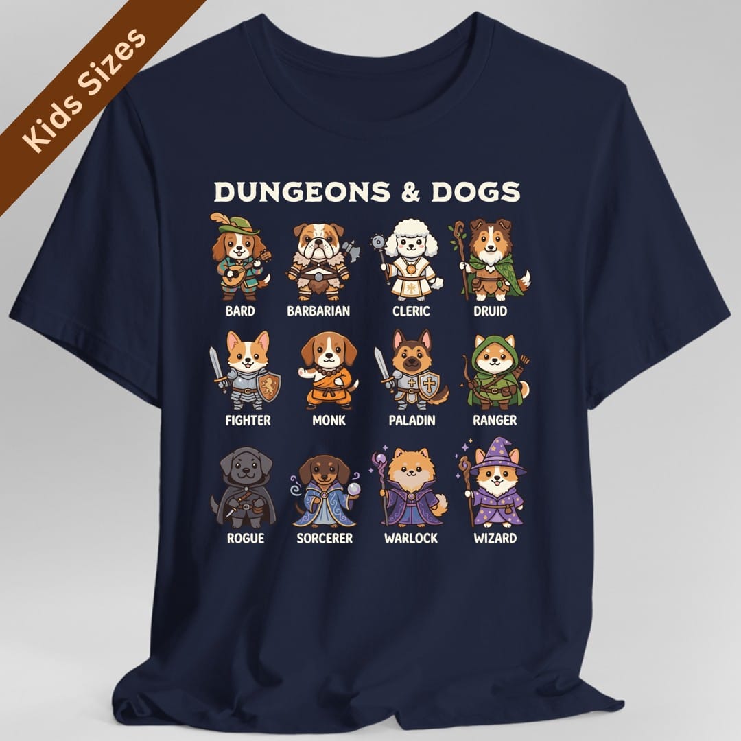 Printify Kids clothes Navy / XS Dungeons & Dogs Kids T-Shirt