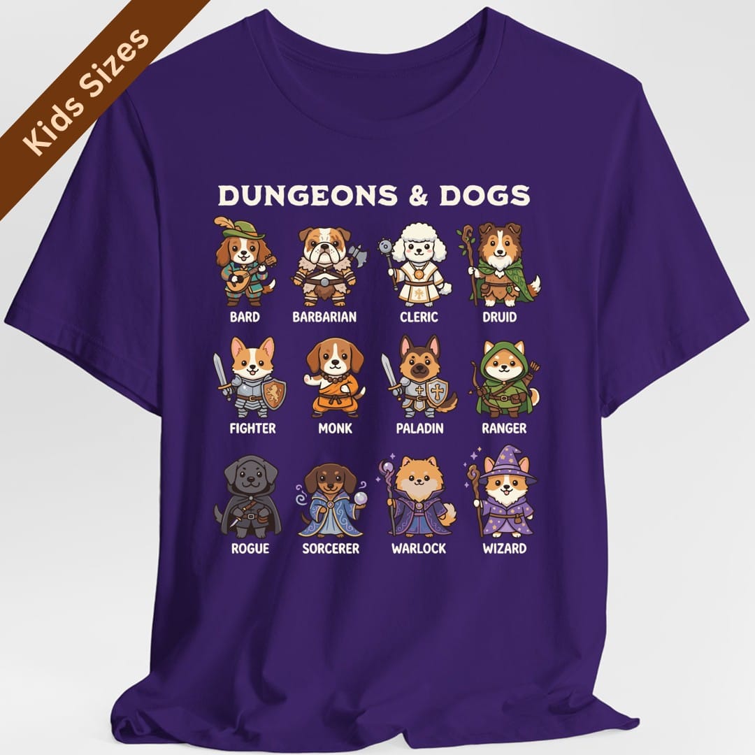 Printify Kids clothes Purple / XS Dungeons & Dogs Kids T-Shirt